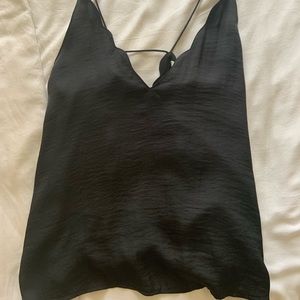 Black Camisole with low back and scalloped details